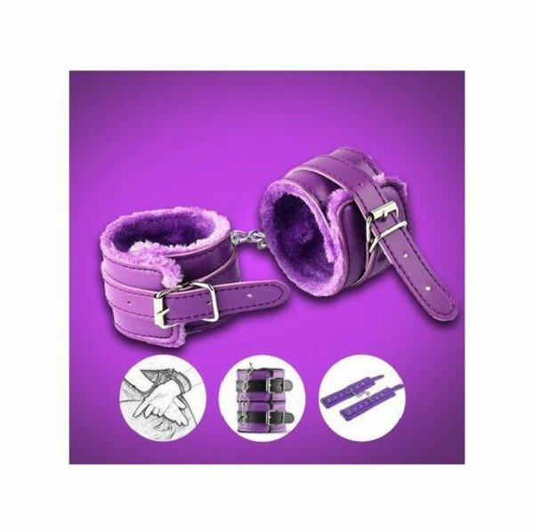 Menottes en peluche violette