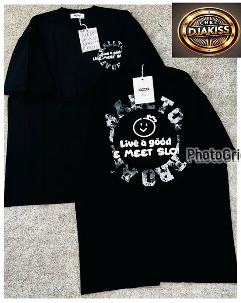 T-shirt noir à message tendance