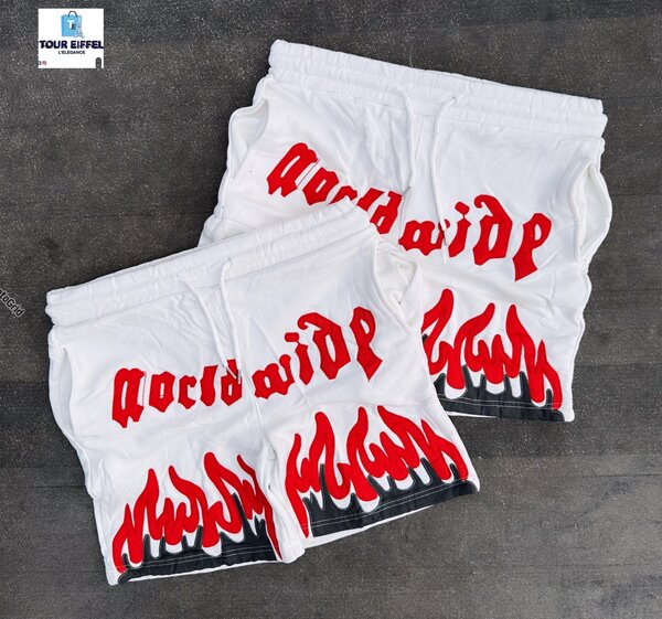 Shorts unisex imprimé flamme