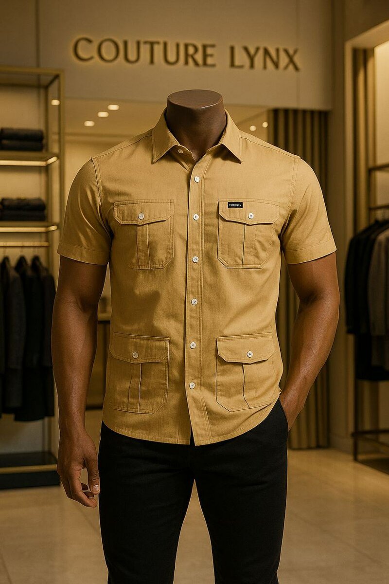 Chemise Homme Élégante Multi-Poche
