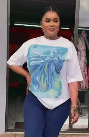 Women's White Printed T-shirt