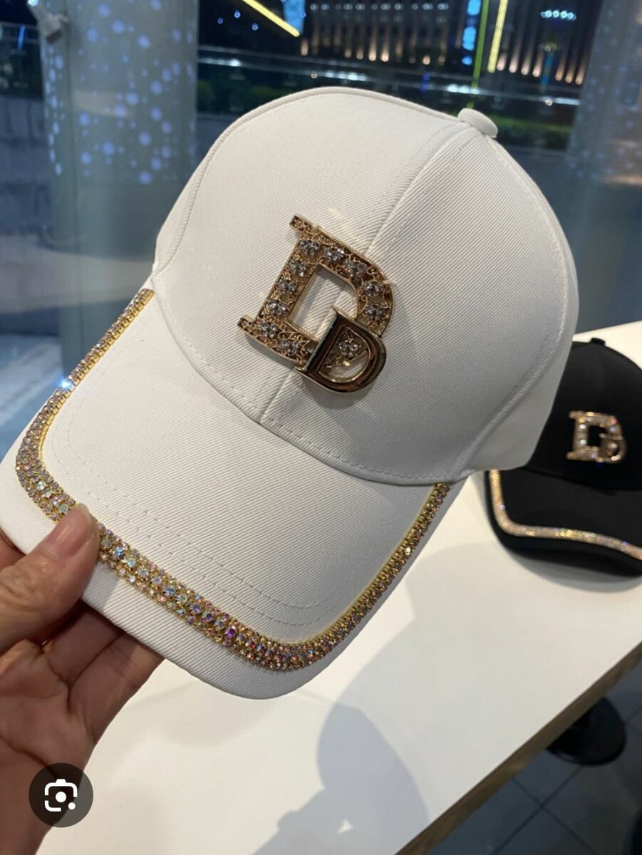 Casquette Blanche Strass Luxe