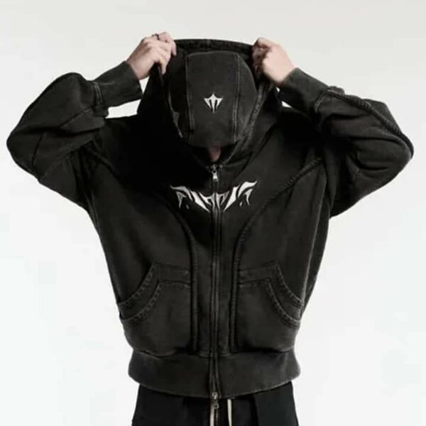 Veste hoodie noir streetwear