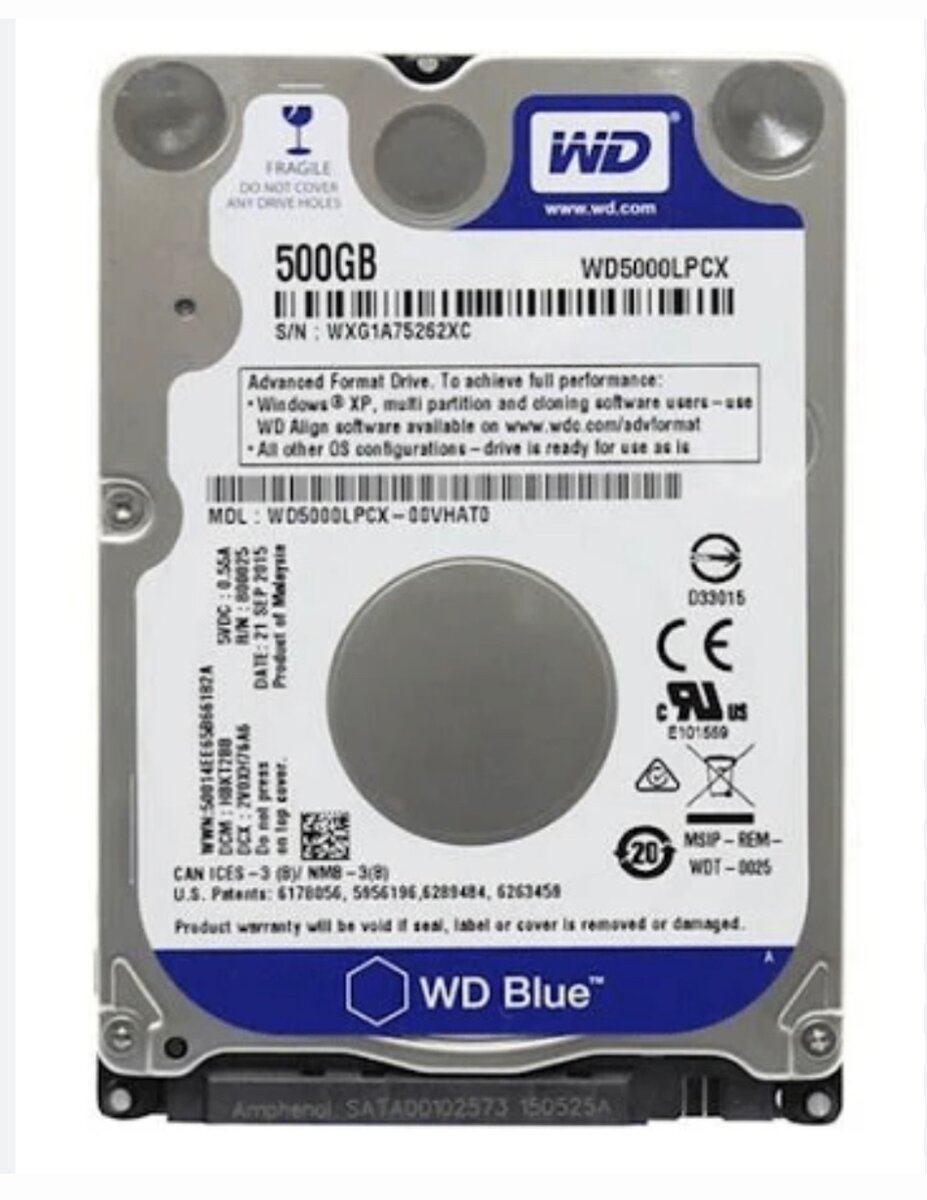 500gb WD laptop hardrive, hdd