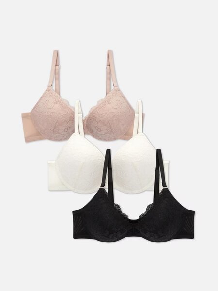 3-pack Floral Lace push-up bras