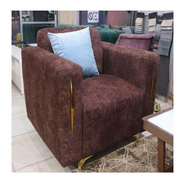 Canapé marron en tissu velours