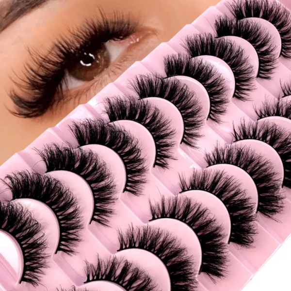 3d (1 Pair Eyelashes Natural Look Fluffy Volume withoutGlue