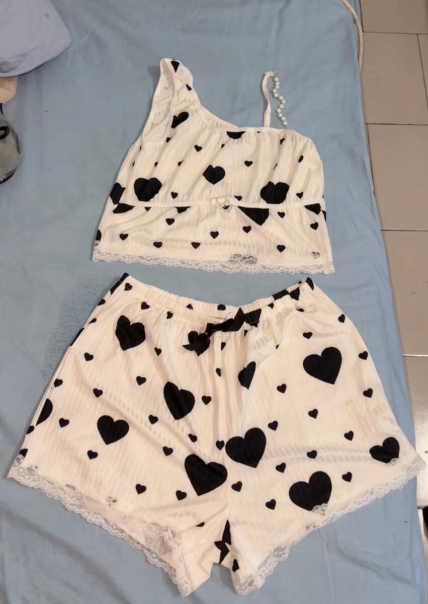 Ensemble pyjama cœur femme