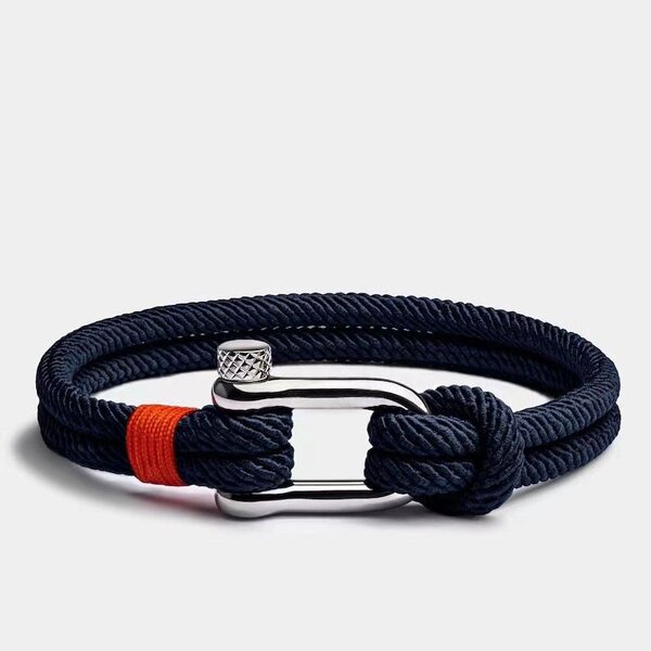 Bracelet en cuir noir pour homme