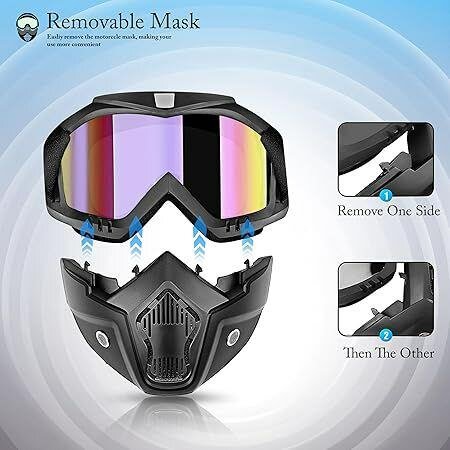 Motorbike Riding Helmet Goggles Full Face Mask