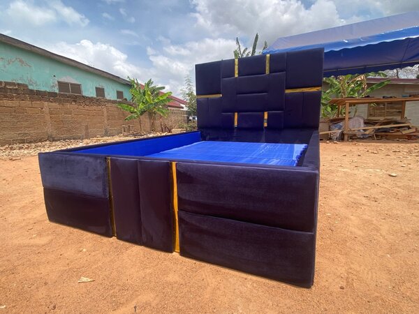 Double Bed Frame Blue Black