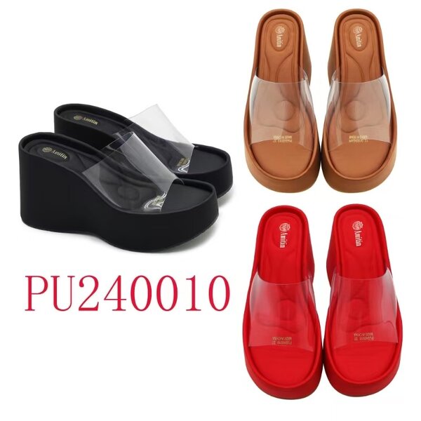 Sandales Compensées Transparentes