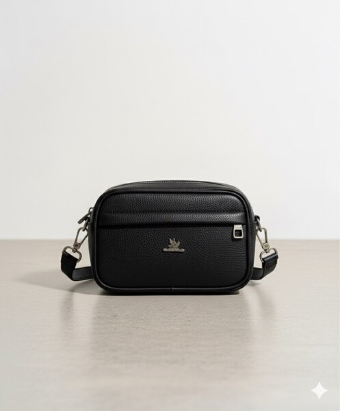 Sacoche 2 en 1 en cuir Noir