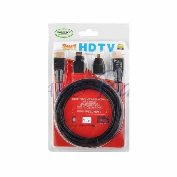 HDMI 3 in 1 Cable with Micro and Mini 1.5M
