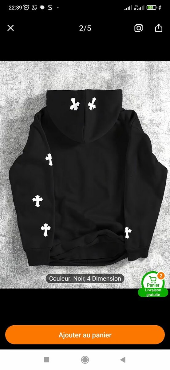 Sweat à capuche gothique noir