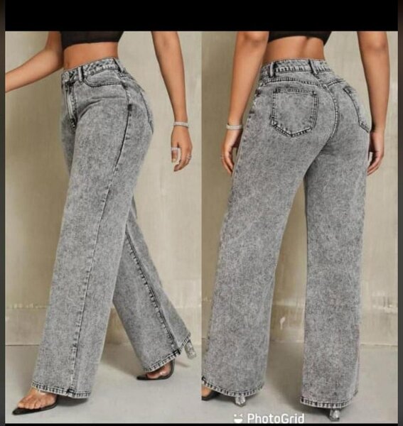 Jean évasé effet délavé