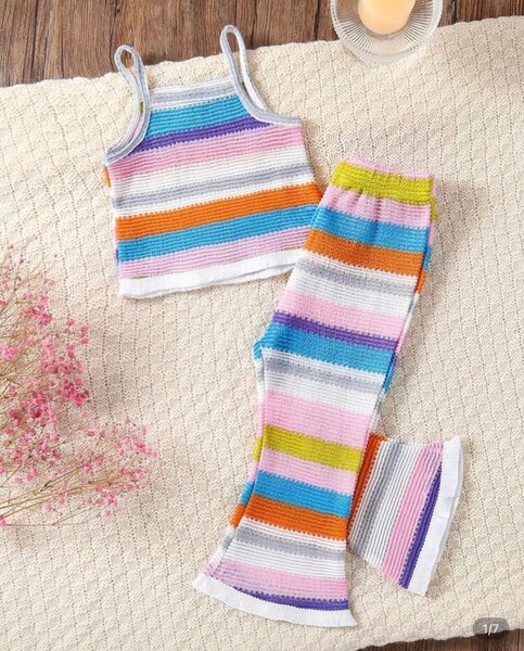 Ensemble coloré en tricot pour enfants