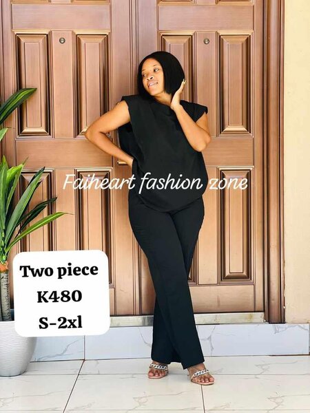 Women's suit is black, long-sleeved tunic and trousers    S-2xl