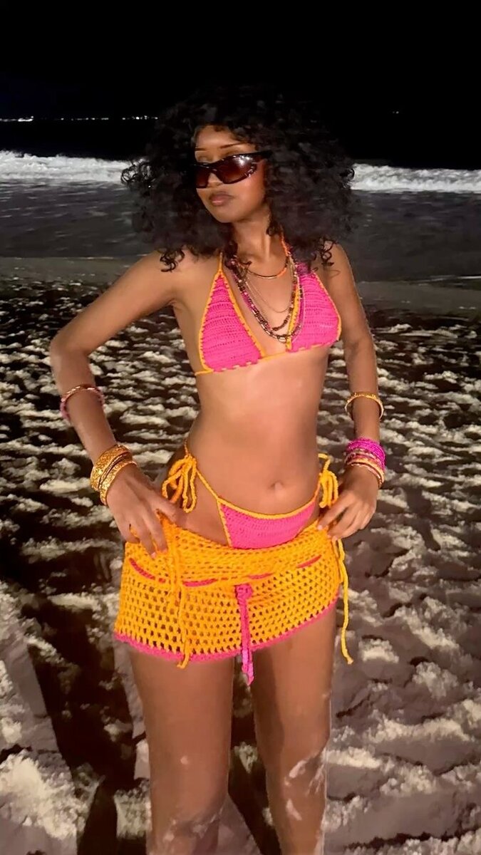 Ensemble crochet coloré femme