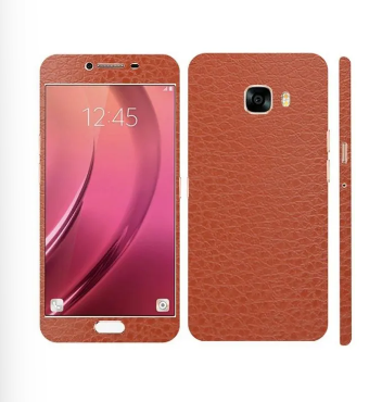 Samsung Galaxy C5 Leather Texture Mobile Skin - Brown