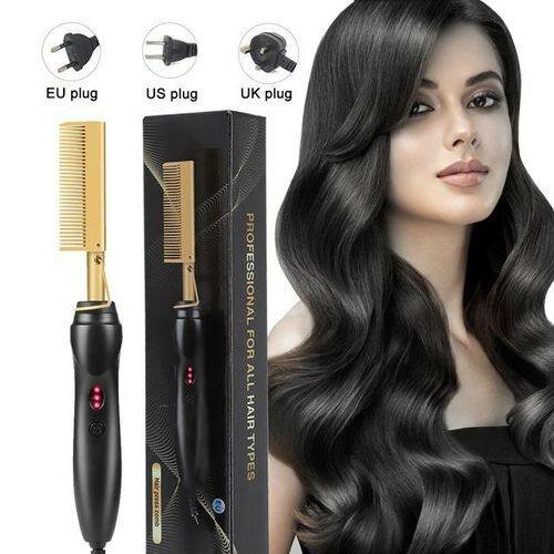 Professional hair straightener heated electric styling comb