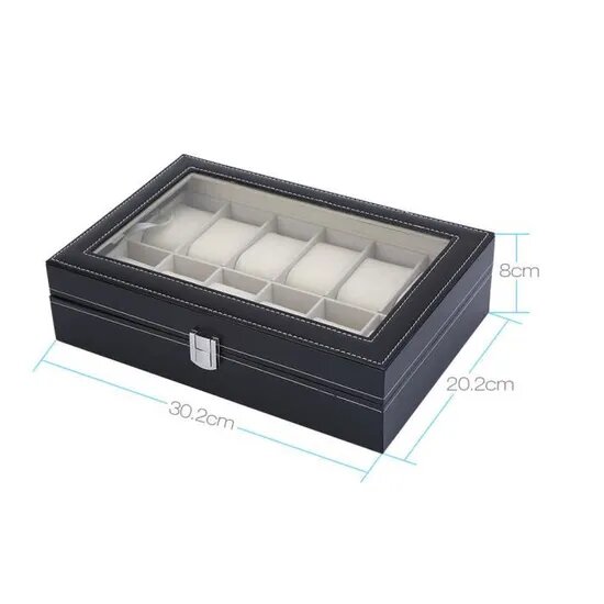 Boîte à montres élégante 12 emplacements