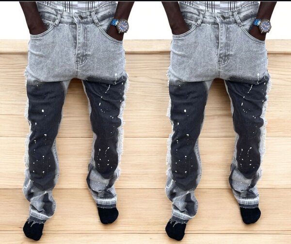 Jean décontracté éclaboussé
