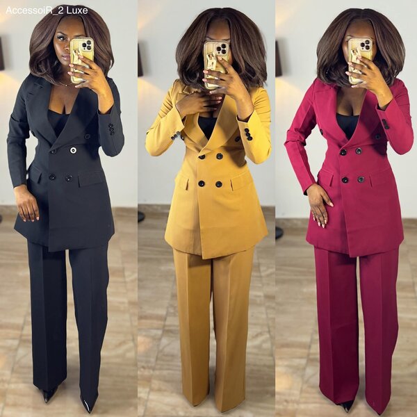 Ensemble pantalon et veste pour femmes