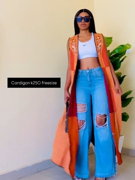 Cardigan orange free size