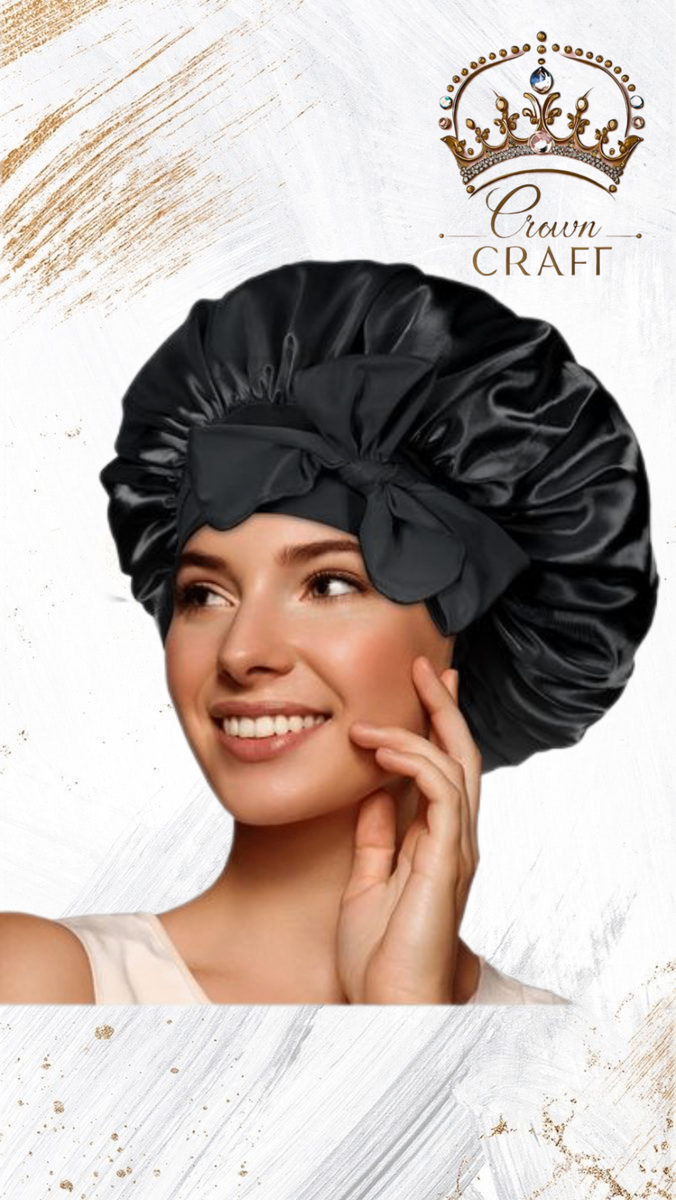 LACED SATIN BONNET