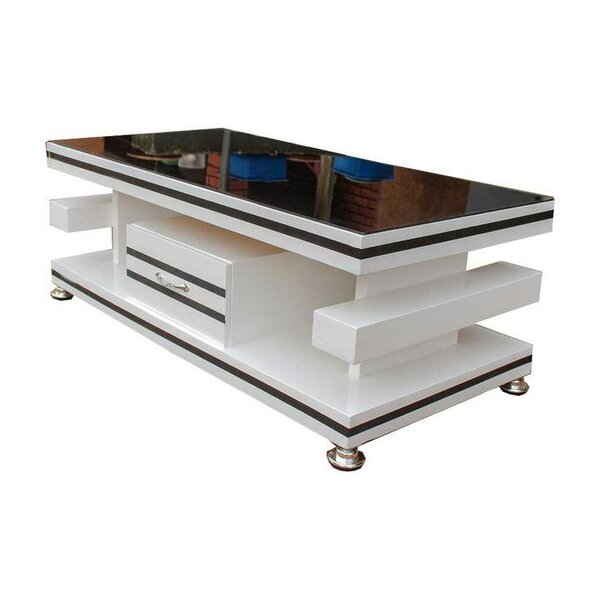 Table basse moderne avec tiroir et étagères