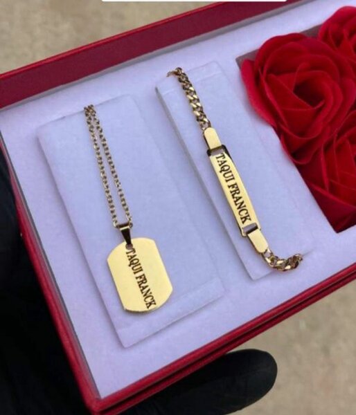 Ensemble Collier et Bracelet 'Taqui Franck' en Plaqué Or