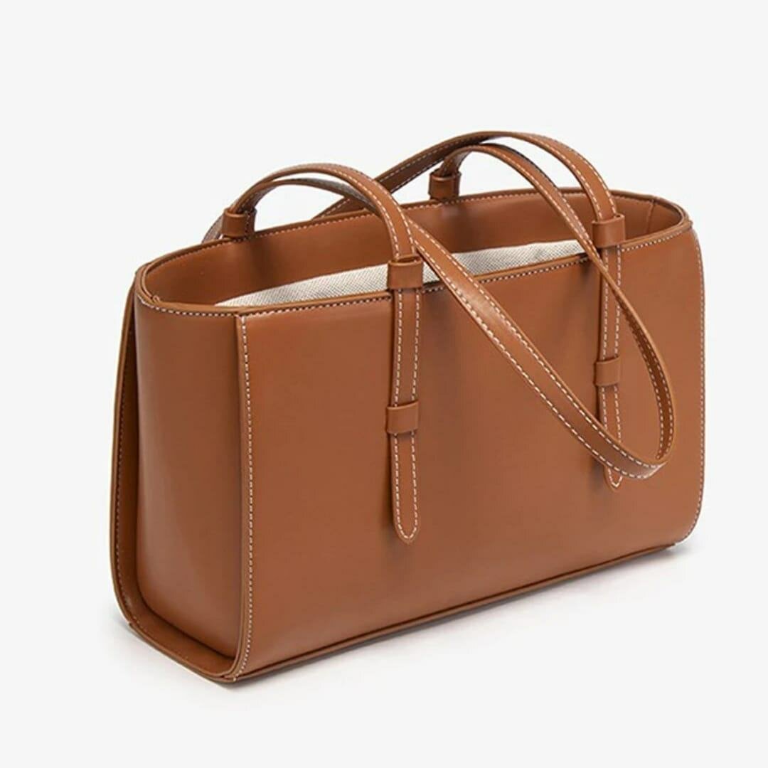 Sac cabas en cuir marron