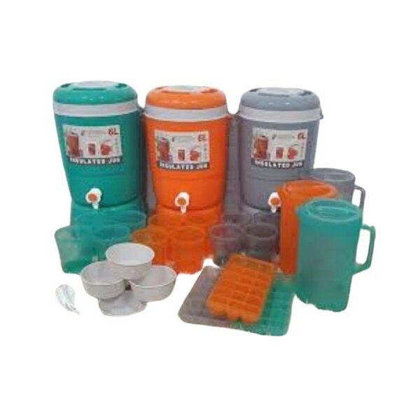 Glacière Et Ensemble De Carafe Verre Et Bol