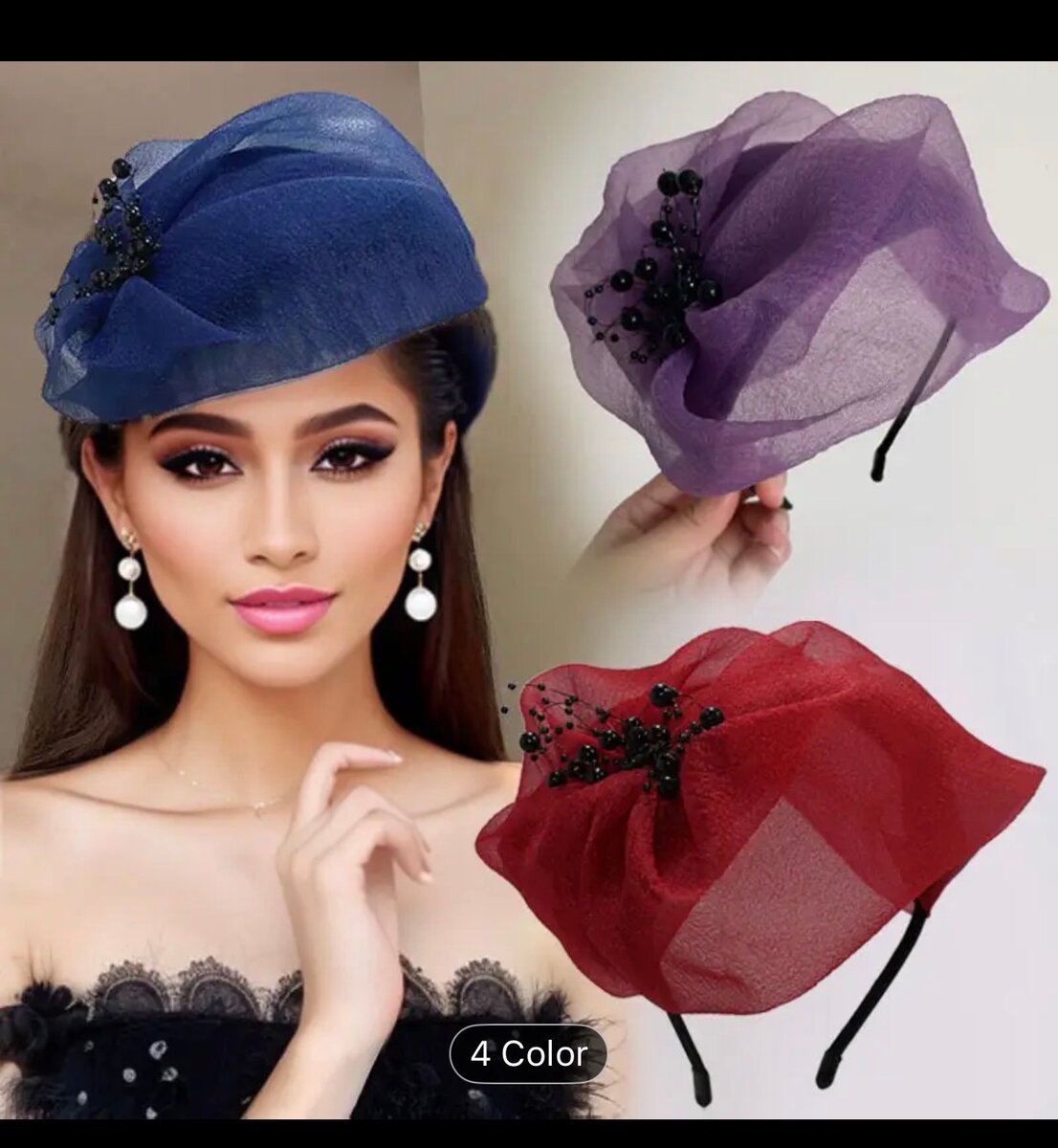 Fascinators Headband Hat for Women Wedding Party