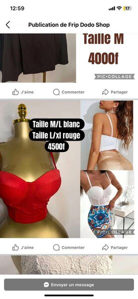 Top Bustier Rouge Femme