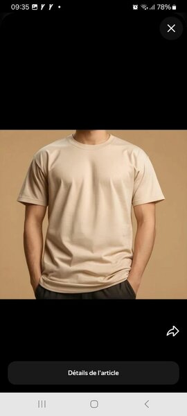 T-shirt classique beige homme
