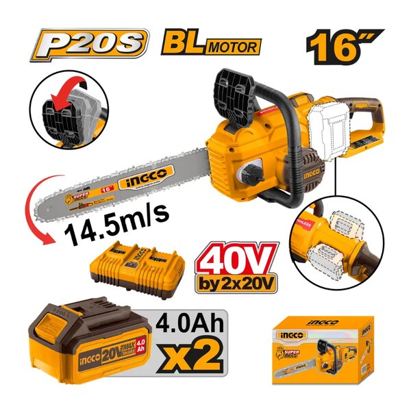 Tronçonneuse sans fil 40V Ingco
