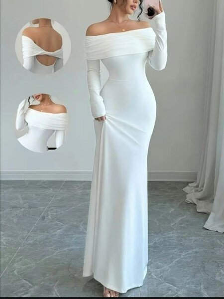 Robe longue élégante blanche