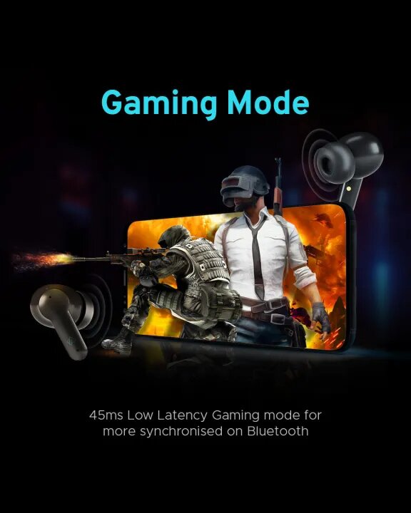 Audionic Airbud 550 Quad MIC ENC Earbuds, Gaming Mode, IPx4