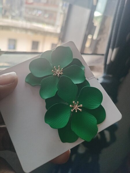 Green Floral Hair Clip
