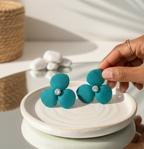 Boucles d'oreilles florales colorées