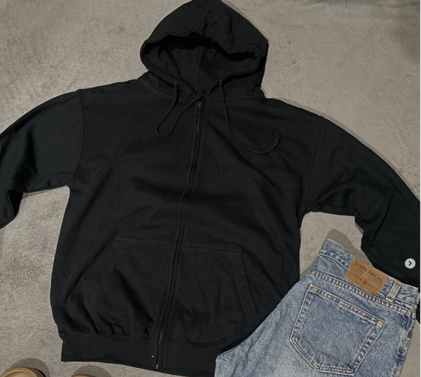 Zip up black hoodie size XL