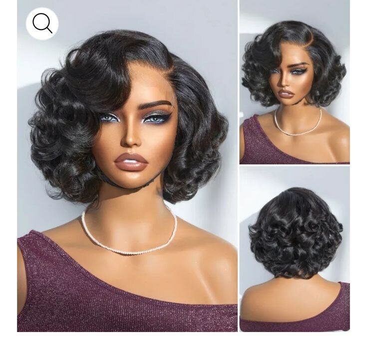 Perruque ondulée courte