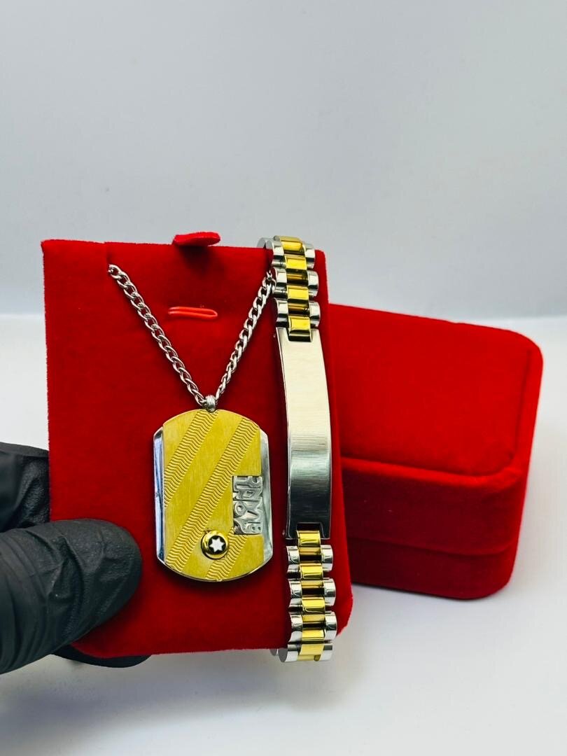 Set bracelet et pendentif homme