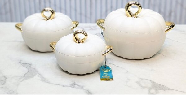 Service à soupe isolé doré