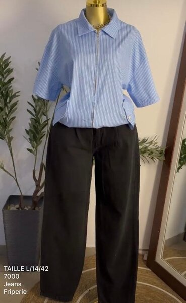 Chemisier bleu à rayures