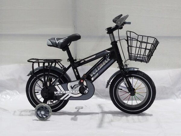 Vélo enfant noir VELOMAX avec panier