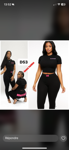 Ensemble de sport noir tendance