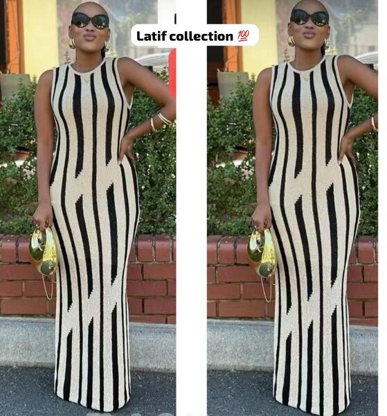 Robe longue rayée élégante